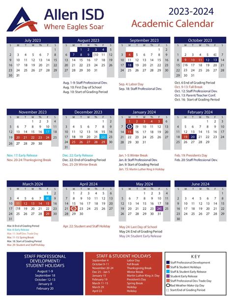 Allen ISD Calendar Image 1