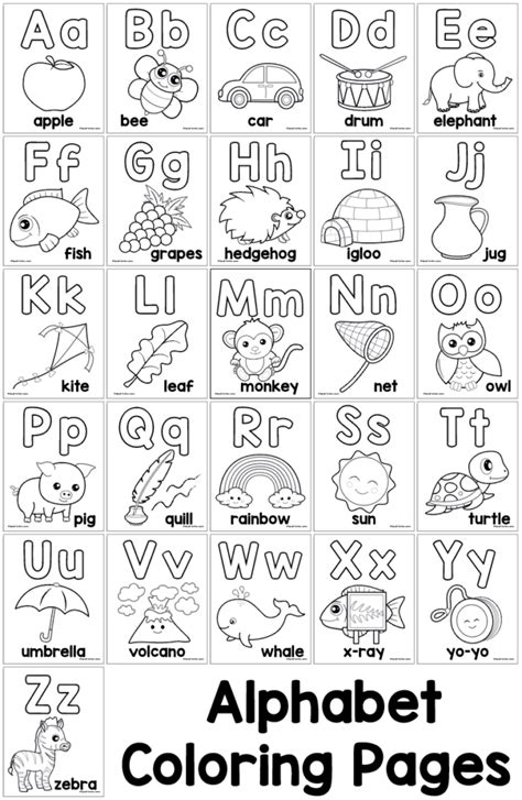 Alphabet Letters Printable Coloring Pages