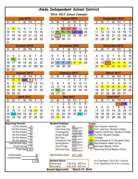 Amarillo Aisd School Calendar Image 1