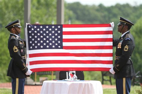 The American flag in military ceremonies