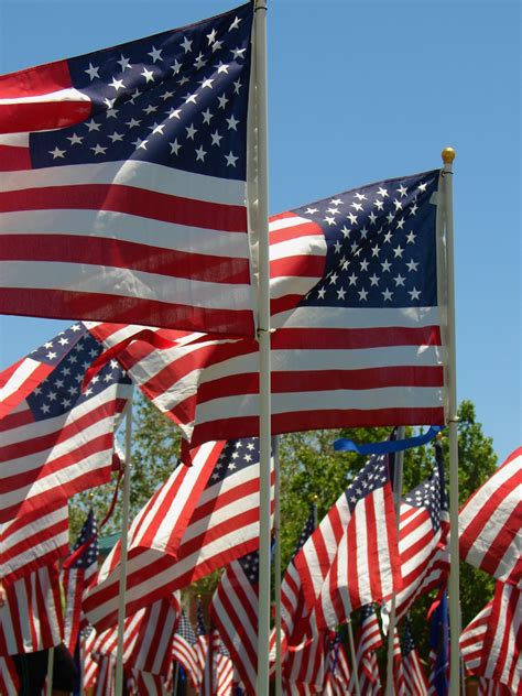 The American flag in military memorials