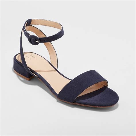 Ankle strap navy sandals