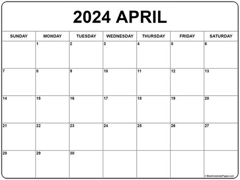 April 2024 Calendar Productivity