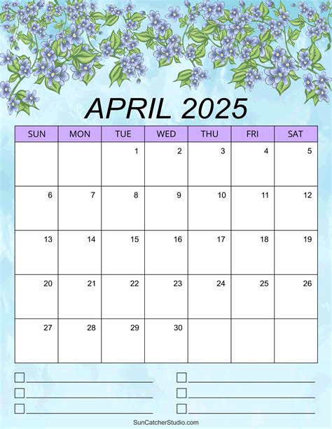 April 2025 Calendar Download