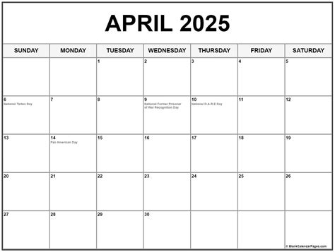 April 2025 Calendar Image 2