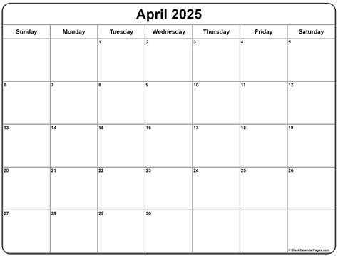 April 2025 Calendar Templates