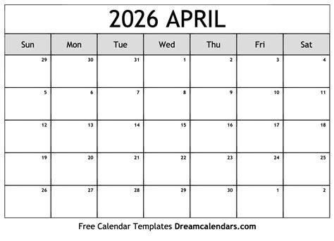 April 2026 Calendar Image 8