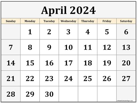 April Printable Calendar