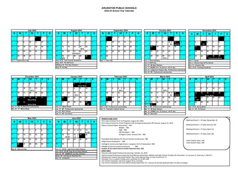 Arlington Schools Calendar Image 2