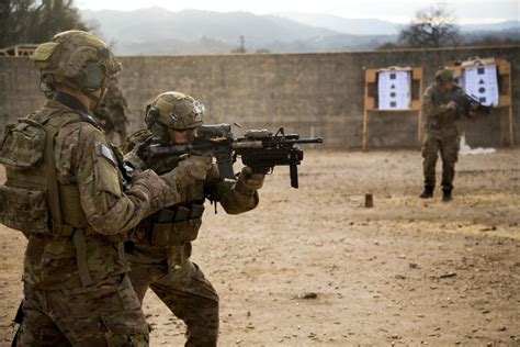 Army Rangers shooting at targets