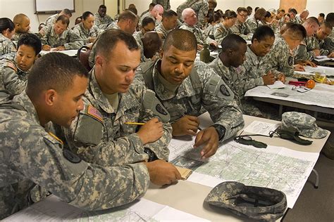 Recruits participating in map-reading training