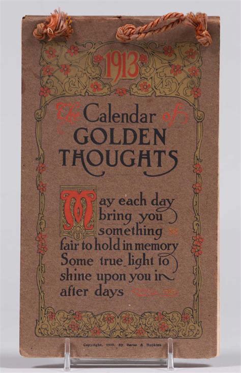 Arts and Crafts 1913 Calendars