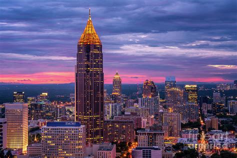 Atlanta skyline sunset