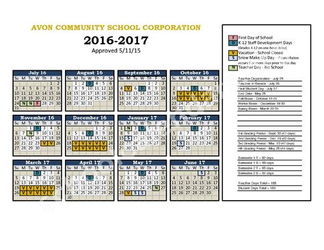 Avon Community Schools Calendar