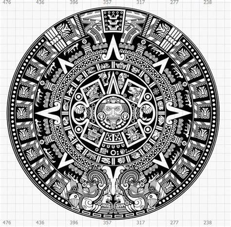 Aztec Calendar Tattoo Colors