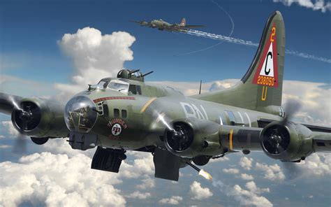 B-17 Flying Fortress bomber in flight