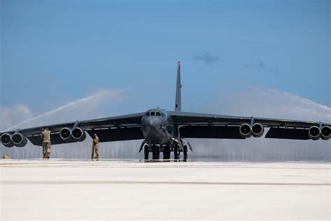 B-52 Stratofortress landing on an aircraft carrier