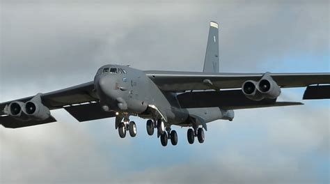 B-52 Stratofortress landing on an aircraft carrier