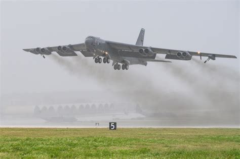 B-52 Stratofortress taking off from an aircraft carrier