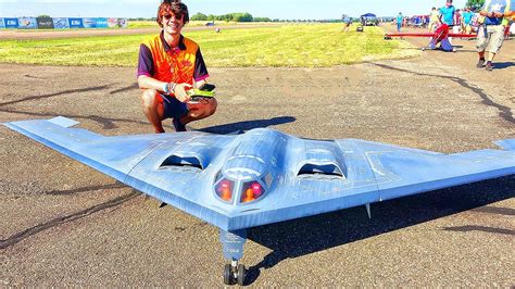 B2 Stealth Bomber RC model with pilot