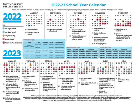 Baltimore School Calendar Academic Year