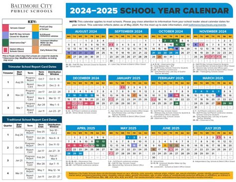 Baltimore School Calendar Holiday Schedules