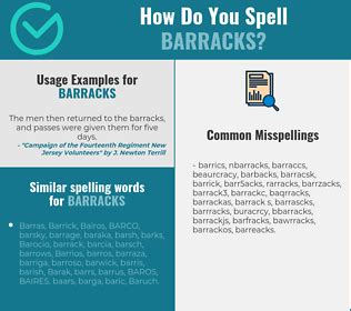 Spelling Barracks Correctly