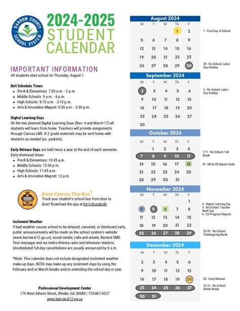 Barrow County Schools Calendar Image 10