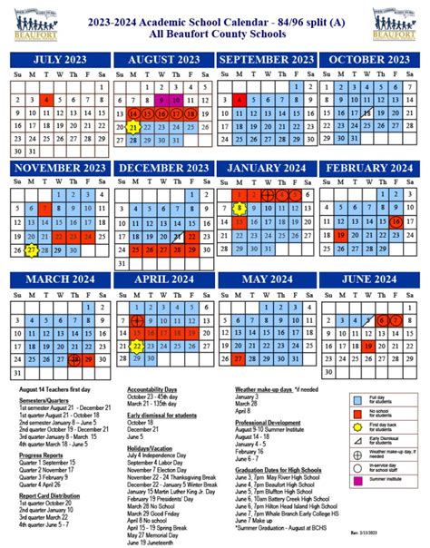 Beaufort County Schools SC Calendar Image 2