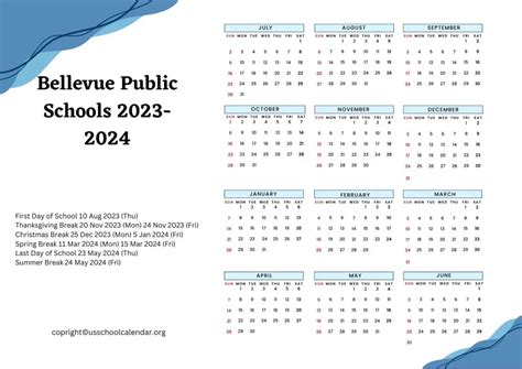 Bellevue Public Schools Nebraska Calendar Image 4