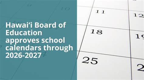 Benefits Of The Hawaii Department Of Education Calendar