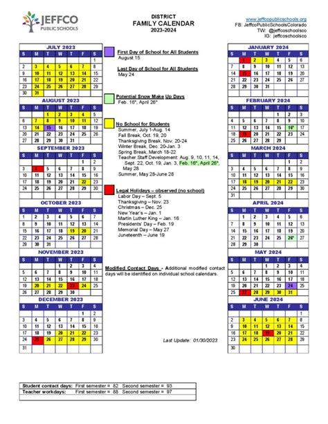 Benefits of Jeffco Public Schools Colorado Calendar