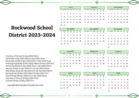 Benefits of Rockwood District Calendar Image