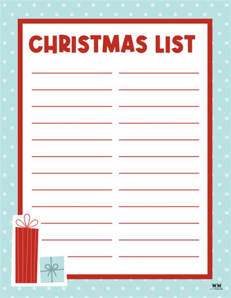 Benefits of Using Christmas List Printable Template