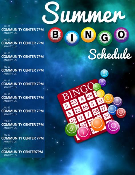 Foxwoods Bingo Calendar