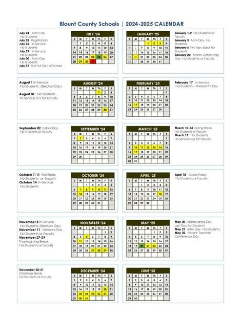 Blount County Schools Calendar