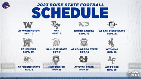 Boise State Thanksgiving Week Calendar Image 1