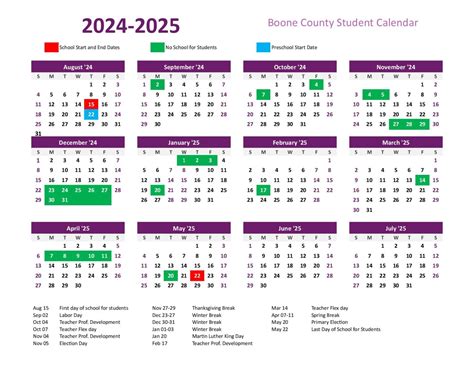 Boone Schools Calendar Deadlines