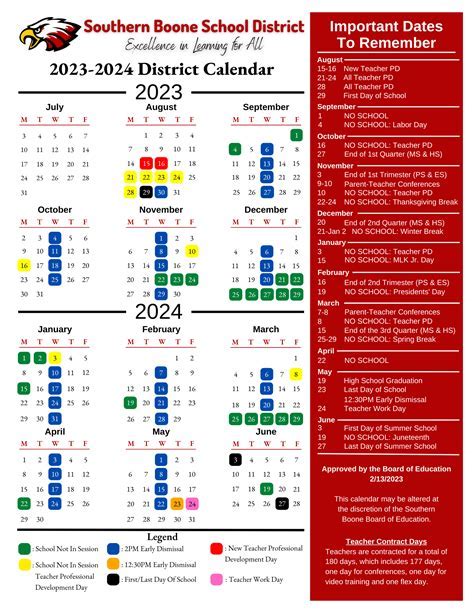 Boone Schools Calendar Reminders