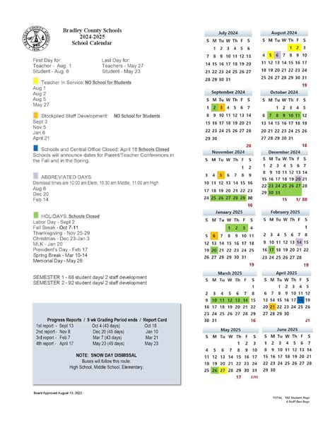 Bradley County Schools Calendar Image 6