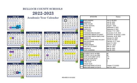 Bulloch County Schools Calendar Image 1