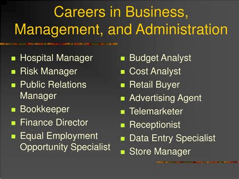 Business Management And Administration Job Opportunities