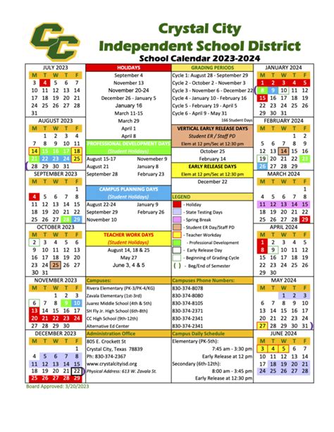 CCISD School Calendar