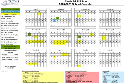 CUSD School Calendar Overview