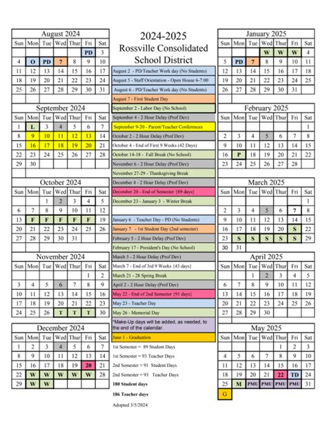 CUSD School Calendar Overview