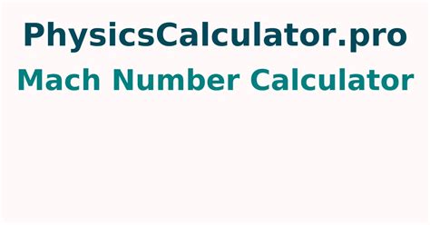 Calculating Mach Number