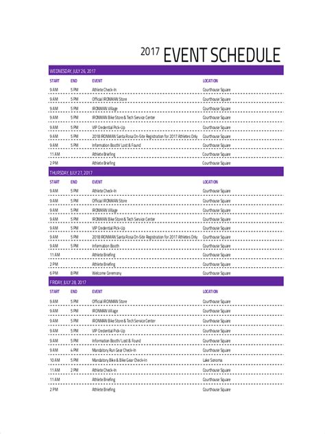 Calendar Event List