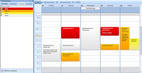 Calendar Event Priorities
