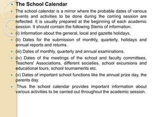 Description of Calendar Importance