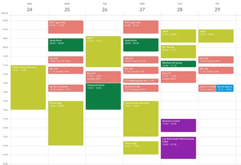 Calendar Organization Techniques